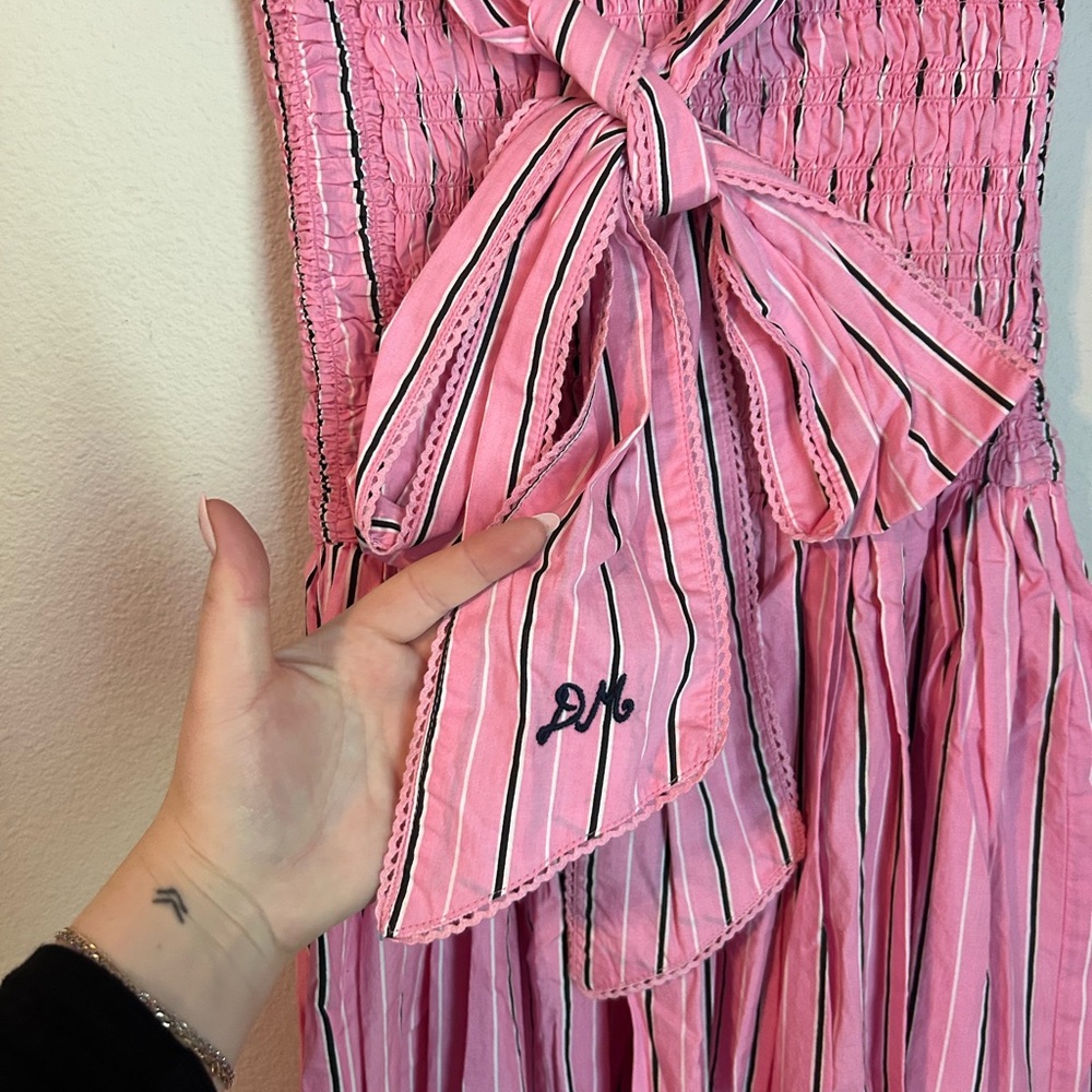 Women’s Damson Madder Dress Mia Midi Dress Size 6 In pink business stripe - Picture 3 of 12